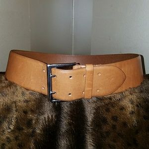 Wide leather belt